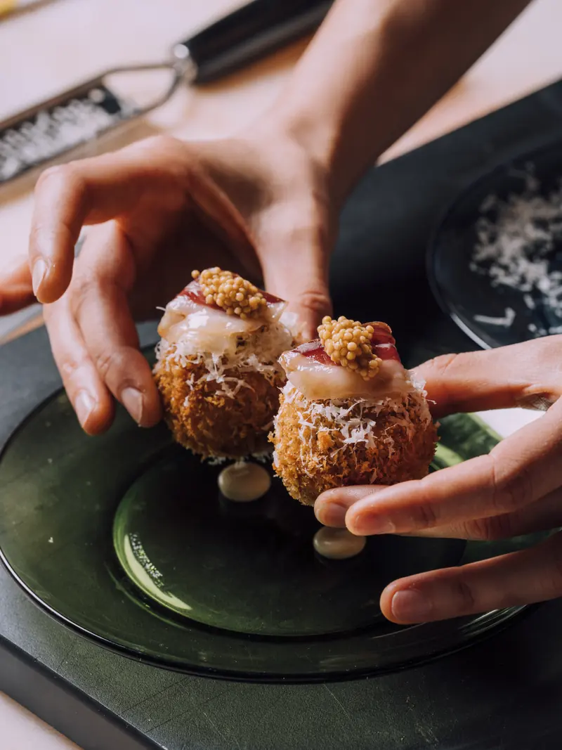 Croquetes de arroz de pato